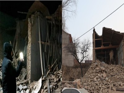 चीन में विनाशकारी भूकंप, धरती के डोलते ही घरों से भागने लगे लोग