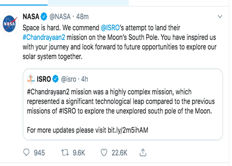 ISRO ने चंद्रयान-2 को लेकर किया यह Tweet, दी ये जानकारी